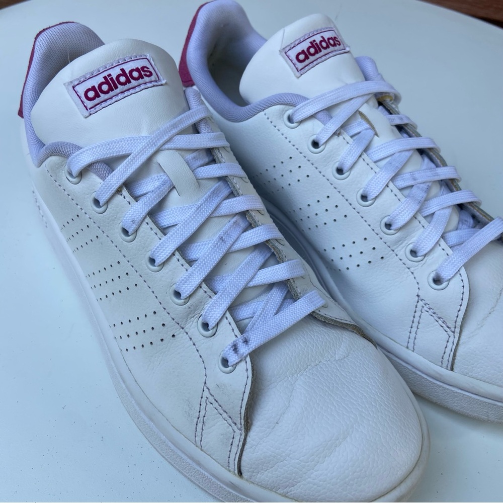 Adidas Advantage White and Purple Sneakers - Women’s Size 10